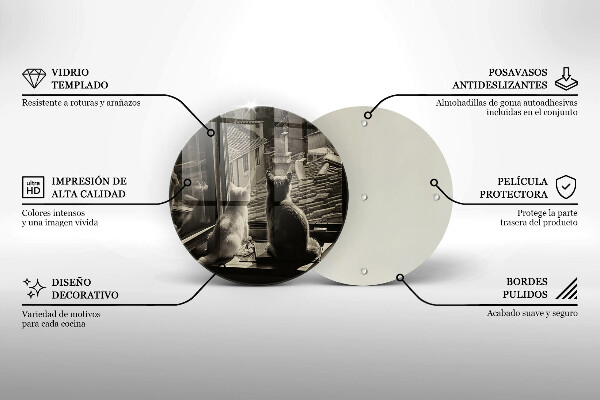 Üveg vágódeszka Macskák város és ablak