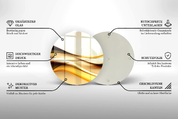 Üveg vágódeszka Absztrakt füst vonalak