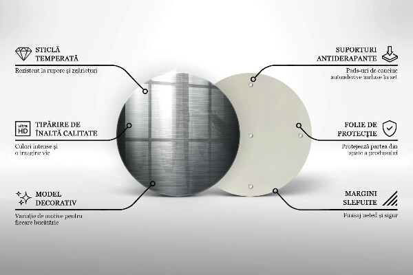 Üveg vágódeszka Fém textúra
