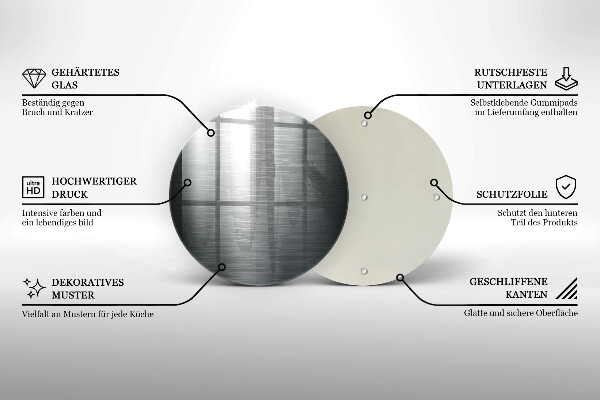 Üveg vágódeszka Fém textúra