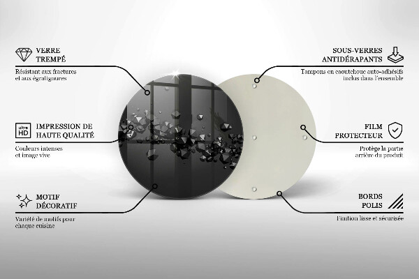 Üveg vágódeszka 3D alakzatok absztrakció