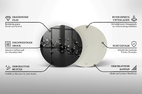 Üveg vágódeszka 3D alakzatok absztrakció