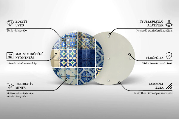 Üveg vágódeszka Dekoratív csempe csempe