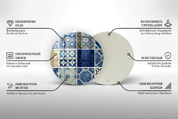 Üveg vágódeszka Dekoratív csempe csempe