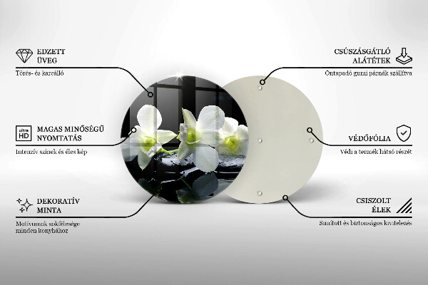 Üveg vágódeszka Fehér virágok a zen vízben