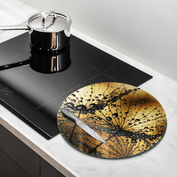 Üveg vágódeszka Harmat és pitypang