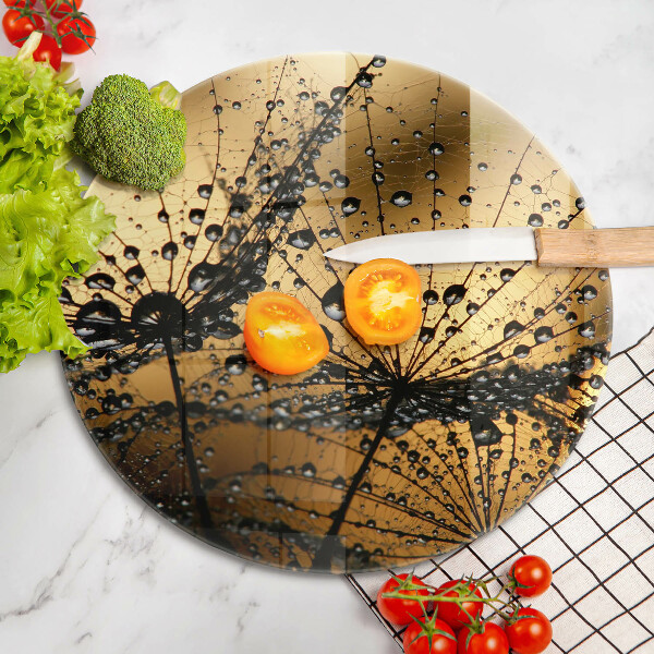 Üveg vágódeszka Harmat és pitypang