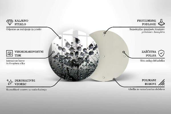 Üveg vágódeszka Pitypang és harmat