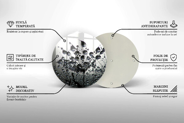 Üveg vágódeszka Pitypang és harmat