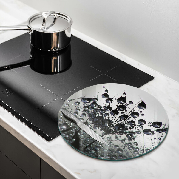 Üveg vágódeszka Pitypang és harmat