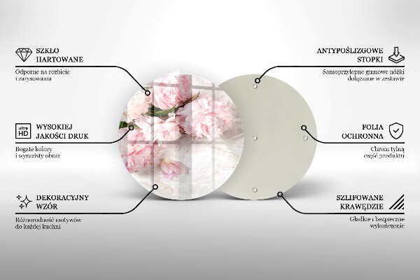 Üveg vágódeszka Finom rózsa virágok