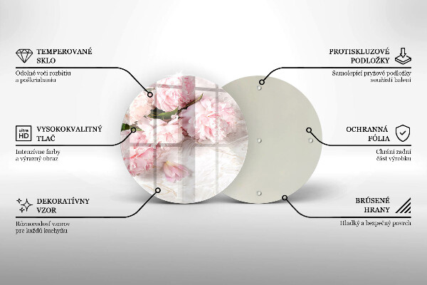 Üveg vágódeszka Finom rózsa virágok