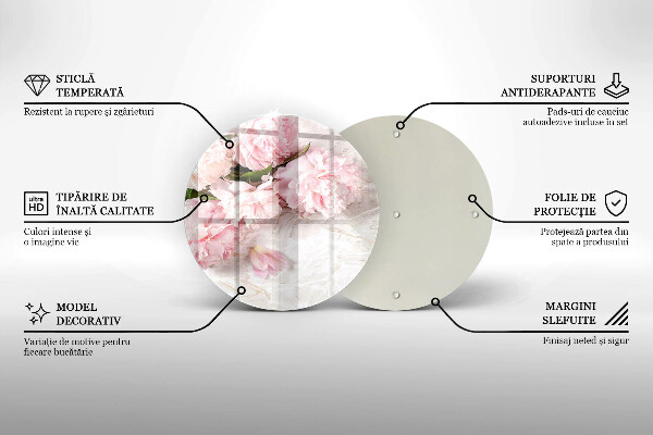 Üveg vágódeszka Finom rózsa virágok