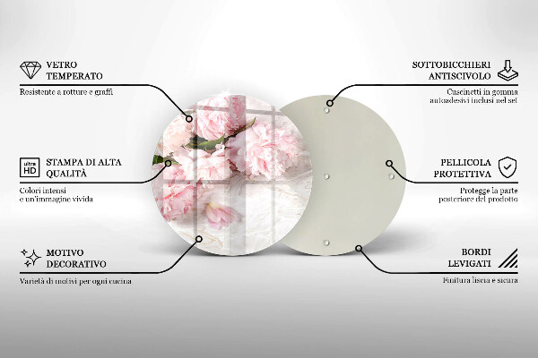 Üveg vágódeszka Finom rózsa virágok