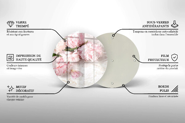 Üveg vágódeszka Finom rózsa virágok