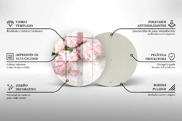 Üveg vágódeszka Finom rózsa virágok