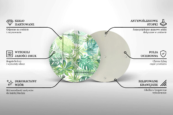 Üveg vágódeszka Akvarell boho levelek