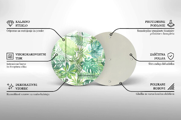 Üveg vágódeszka Akvarell boho levelek