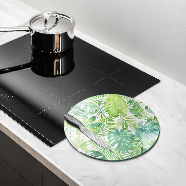 Üveg vágódeszka Akvarell boho levelek