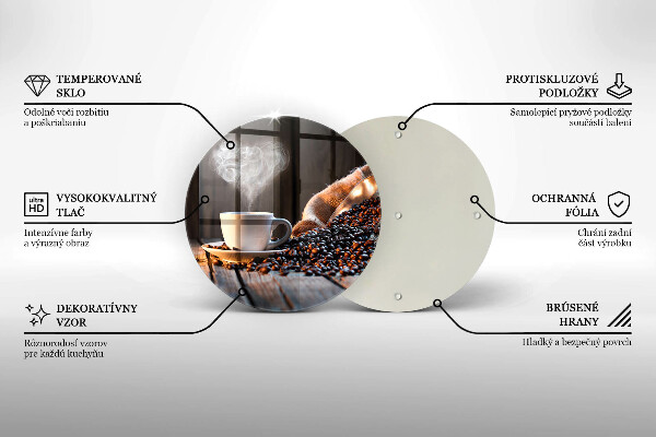 Üveg vágódeszka Kávéscsésze és szív