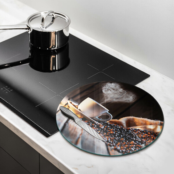 Üveg vágódeszka Kávéscsésze és szív