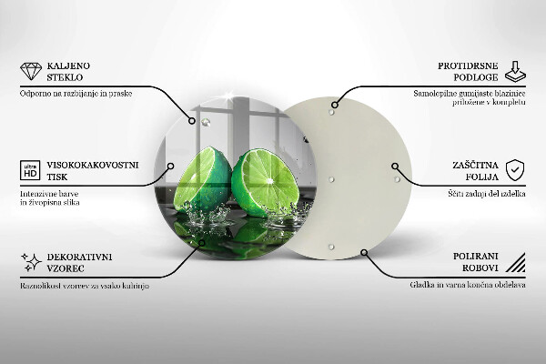 Üveg vágódeszka Lédús lime és víz