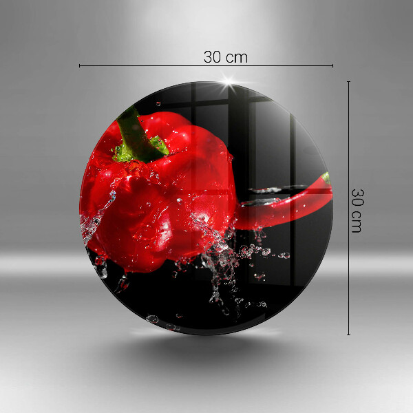 Üveg vágódeszka Piros paprika vízben