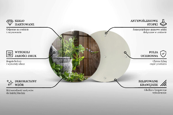 Üveg vágódeszka Gyógynövényeket és fát ültet