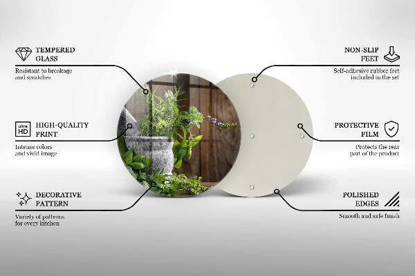 Üveg vágódeszka Gyógynövényeket és fát ültet