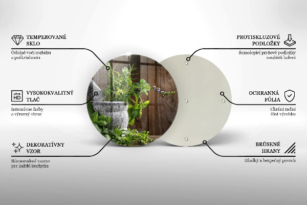Üveg vágódeszka Gyógynövényeket és fát ültet