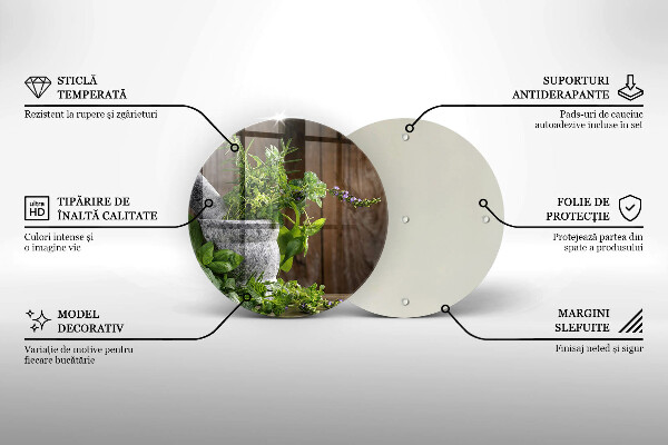 Üveg vágódeszka Gyógynövényeket és fát ültet
