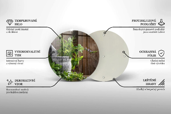 Üveg vágódeszka Gyógynövényeket és fát ültet