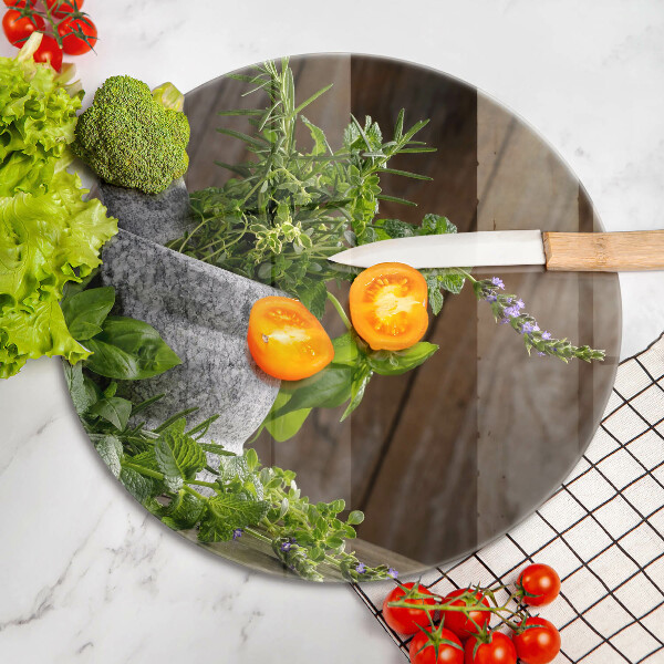 Üveg vágódeszka Gyógynövényeket és fát ültet