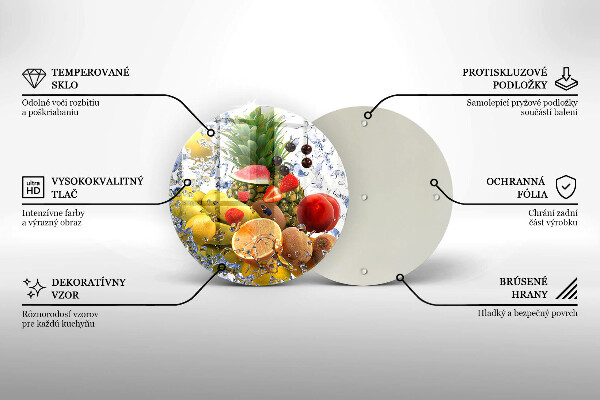 Üveg vágódeszka Lédús gyümölcs és víz