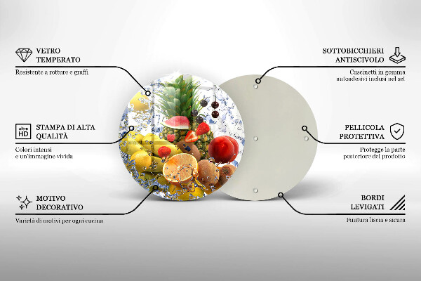 Üveg vágódeszka Lédús gyümölcs és víz