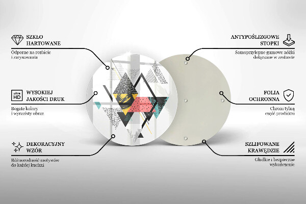 Üveg vágódeszka Absztrakt háromszögek