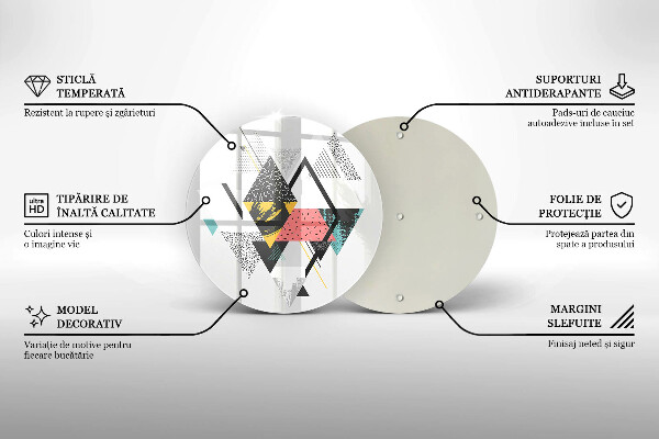 Üveg vágódeszka Absztrakt háromszögek