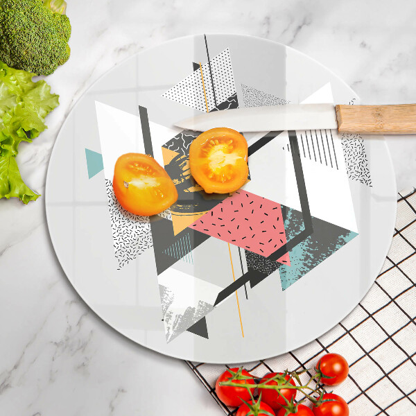 Üveg vágódeszka Absztrakt háromszögek