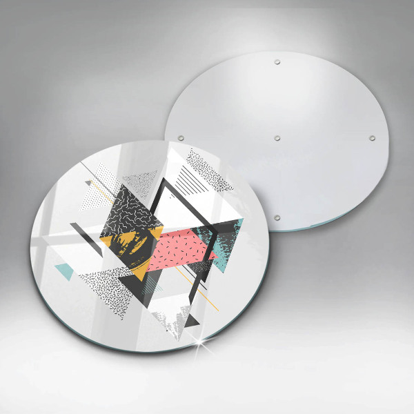 Üveg vágódeszka Absztrakt háromszögek