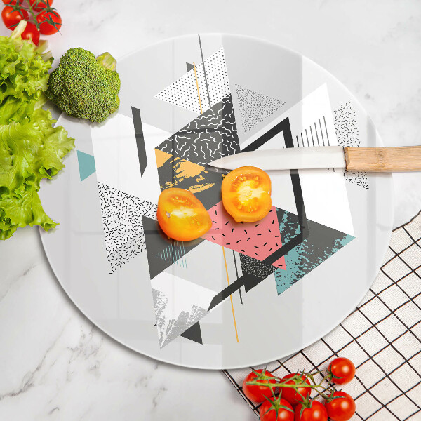 Üveg vágódeszka Absztrakt háromszögek