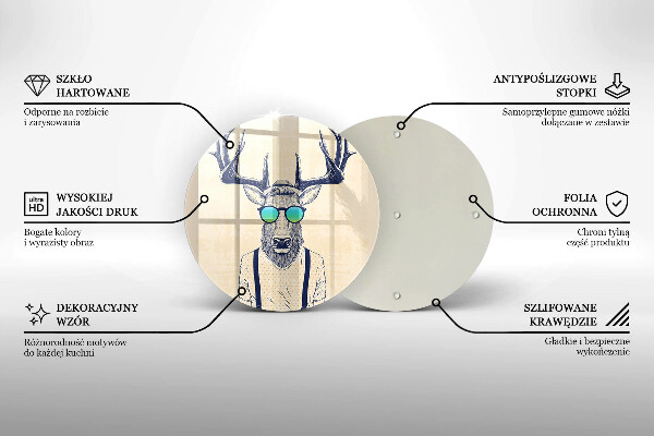 Üveg vágódeszka Szarvas ember illusztráció