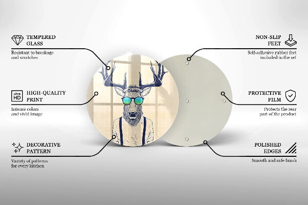 Üveg vágódeszka Szarvas ember illusztráció