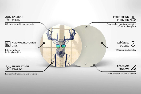 Üveg vágódeszka Szarvas ember illusztráció