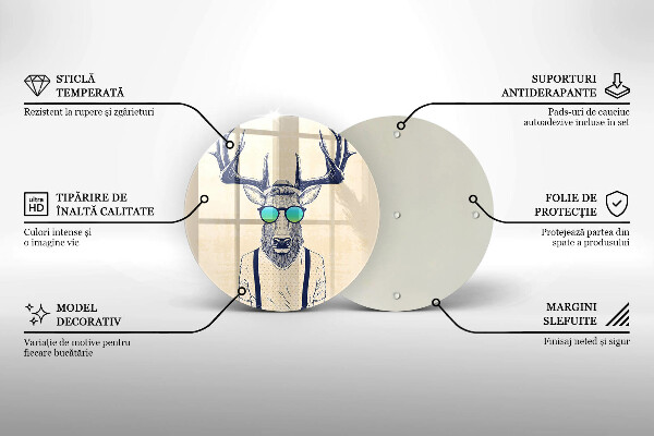 Üveg vágódeszka Szarvas ember illusztráció