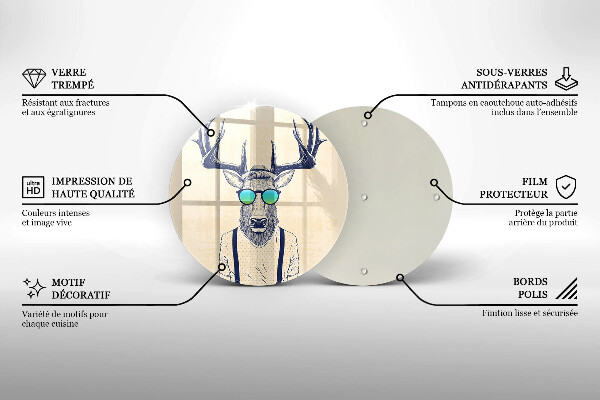 Üveg vágódeszka Szarvas ember illusztráció