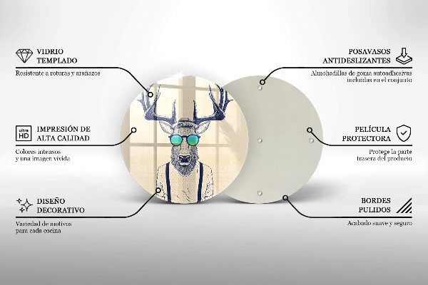 Üveg vágódeszka Szarvas ember illusztráció
