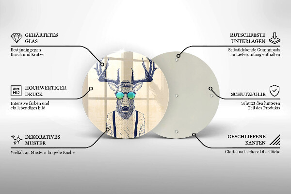 Üveg vágódeszka Szarvas ember illusztráció