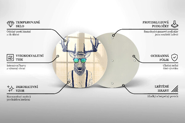 Üveg vágódeszka Szarvas ember illusztráció