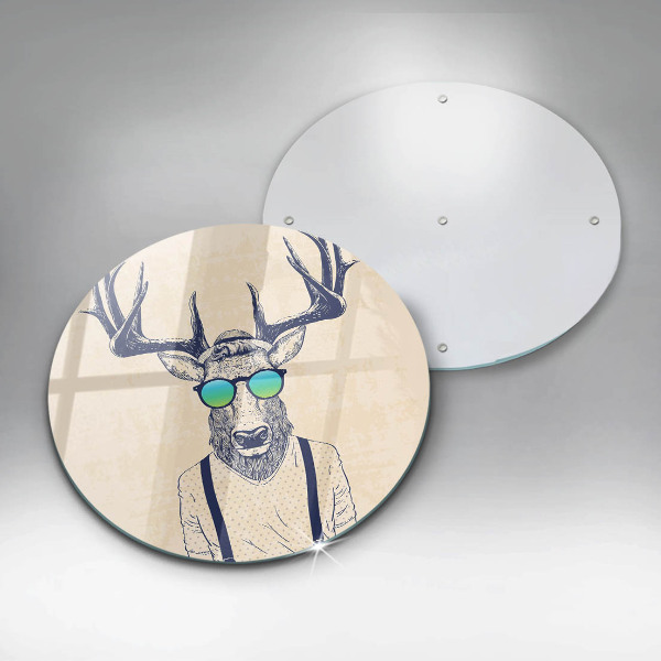 Üveg vágódeszka Szarvas ember illusztráció