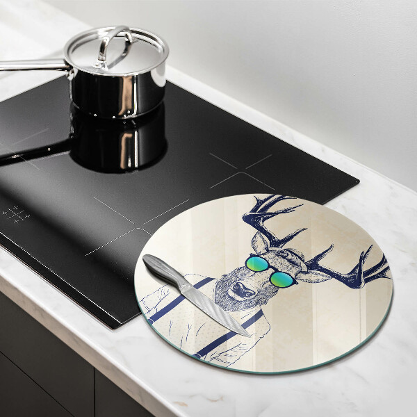 Üveg vágódeszka Szarvas ember illusztráció